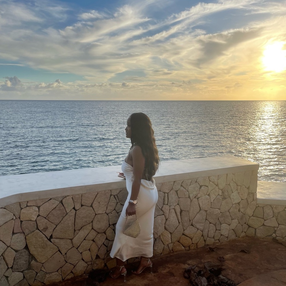 Meshki Satin Halter Midi Dress